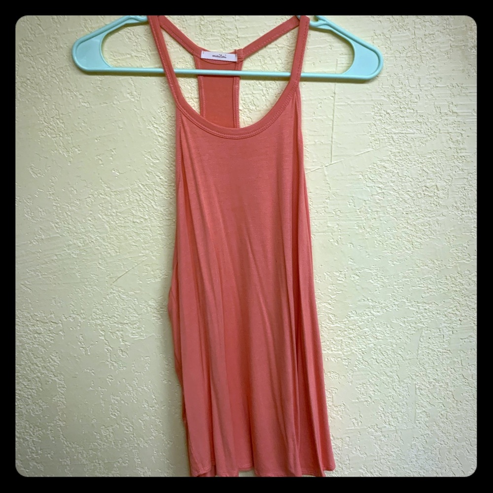 Coral and light pink high neck/racerback tank top